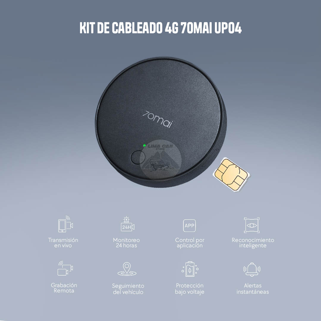 MÓDULO 4G CABLEADO FIJO UP04 70MAI PARA CÁMARA AUTO CAMIONETA - 4
