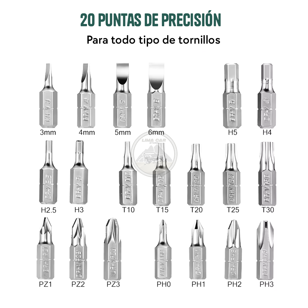 JUEGO DESTORNILLADORES 21 EN 1 PUNTAS CV-R DONG CHENG - 2