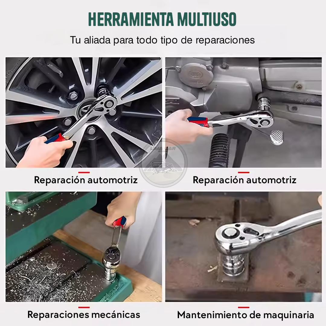 JUEGO RATCHET 1/4' DADOS + PALANCA 12 PZAS DADOS DONG CHENG - 3