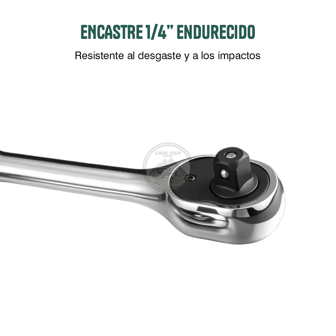 JUEGO RATCHET 1/4' DADOS + PALANCA 12 PZAS DADOS DONG CHENG - 5