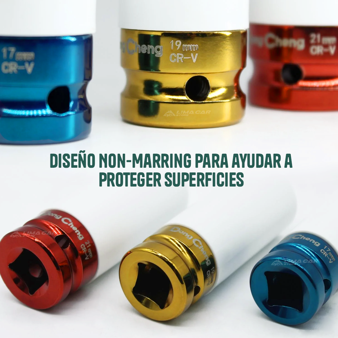 SET 3 DADOS 1/2' TUBULAR 17-19-21MM IMPACTO DONG CHENG - 3