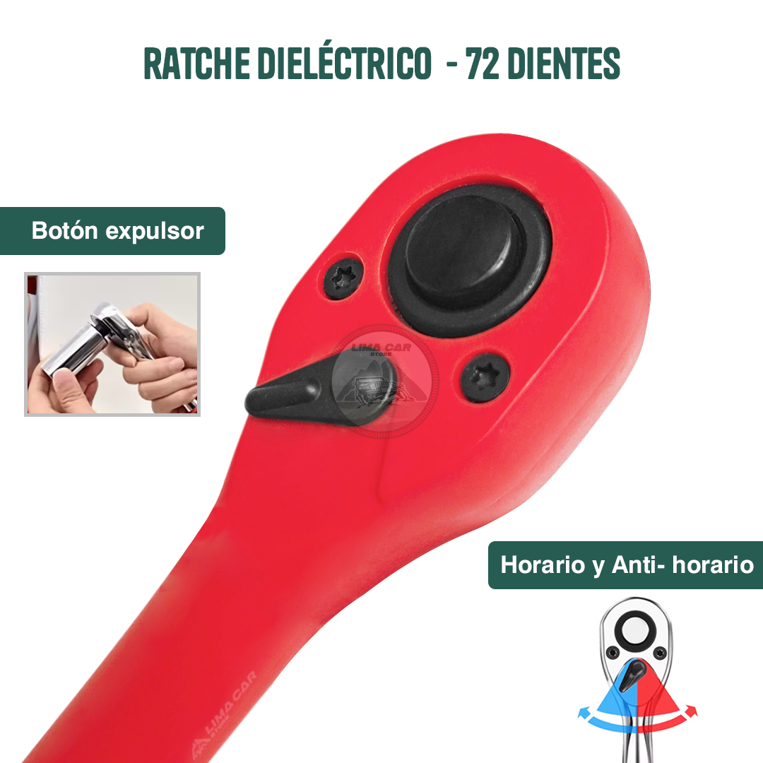 RATCHET DIELÉCTRICO 1/2' 250 MM MANGO ERGONÓMICO TOOLTECH - 2