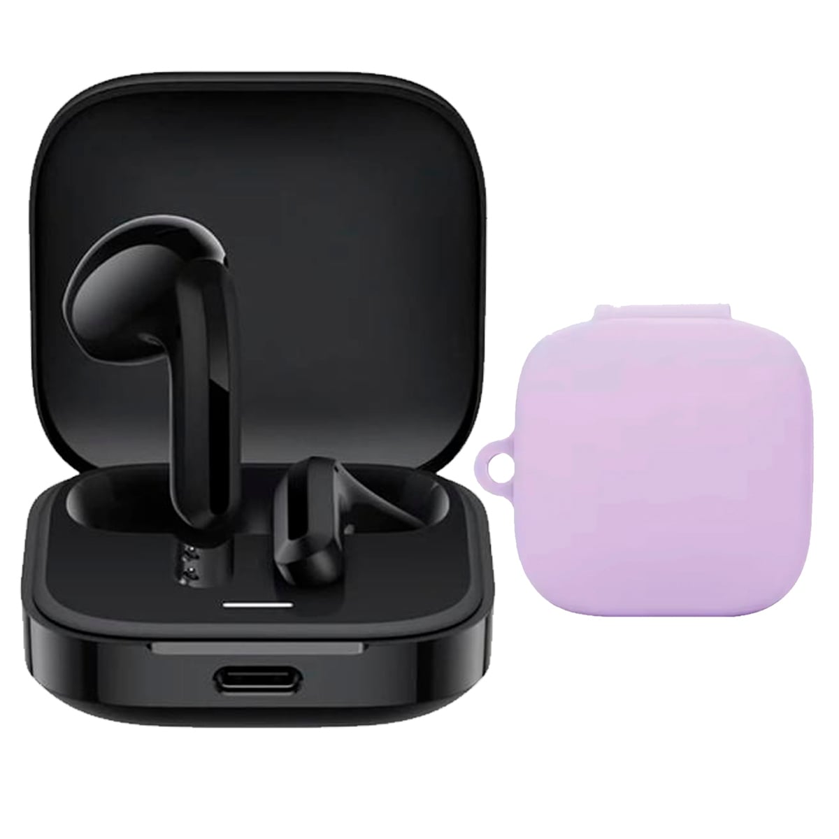AUDIFONOS REDMI BUDS 6 ACTIVE NEGRO + CASE PROTECTOR LILA - 1