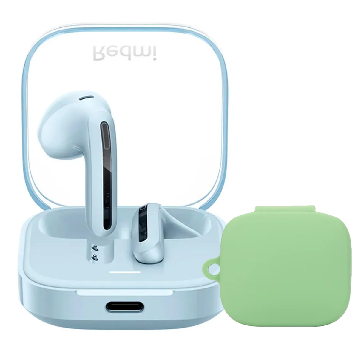 AUDIFONOS REDMI BUDS 6 ACTIVE ROSA + CASE PROTECTOR VERDE - 1