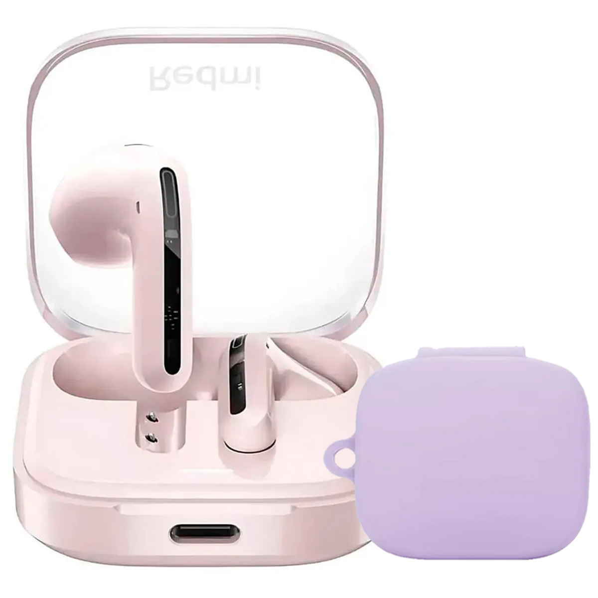 AUDIFONOS REDMI BUDS 6 ACTIVE ROSA + CASE PROTECTOR LILA - 1