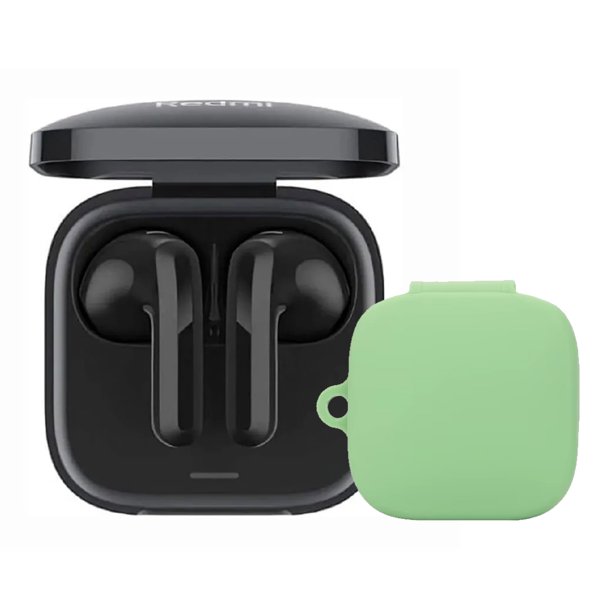 AUDIFONOS REDMI BUDS 6 ACTIVE NEGRO + CASE PROTECTOR VERDE - 1