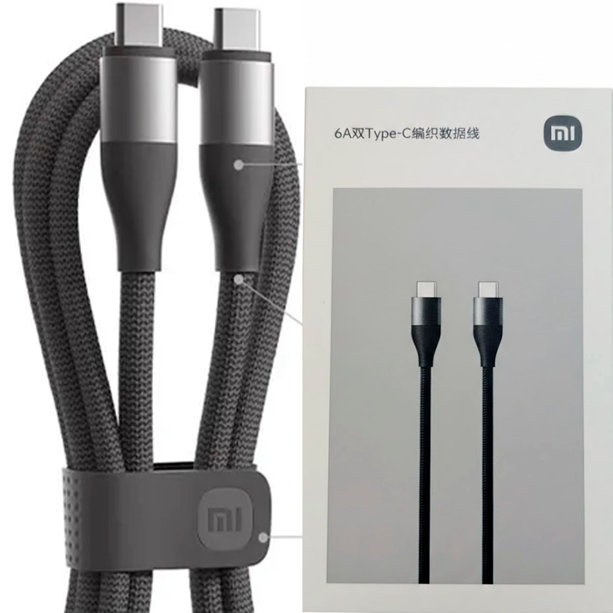 XIAOMI 6ADUAL TIPO-C HIGH SPEED BRAIDED DATA CABLE NEGRO - 2