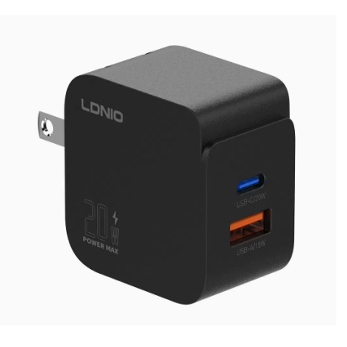 ADAPTADOR LDNIO Q1 FAST CHARGER 20W 2 PUERTOS USB Y USB-C NEGRO - 1