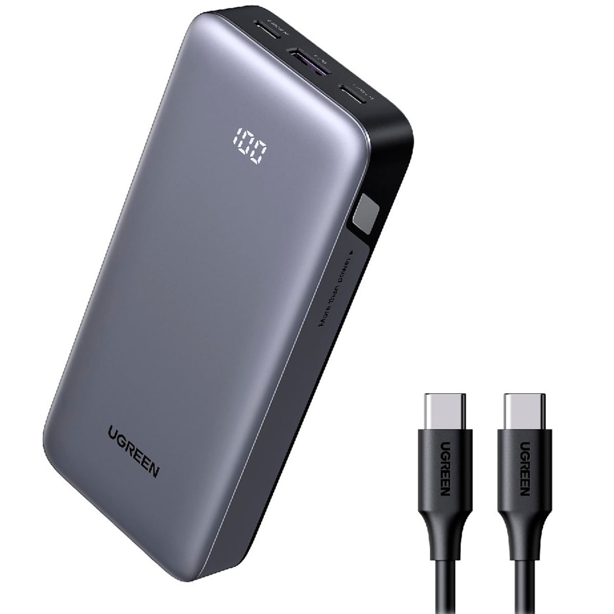 POWER BANK UGREEN 20000MAH 30W CARGA RÁPIDA PANTALLA DIGITAL PB532 / 55989B - 1