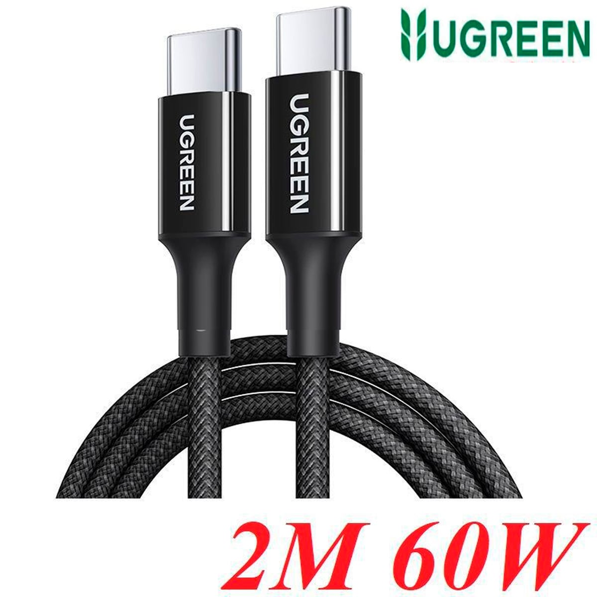 CABLE UGREEN L501 60W 3A 2M FAST CHARGING NYLON BRAIDED NEGRO - 1