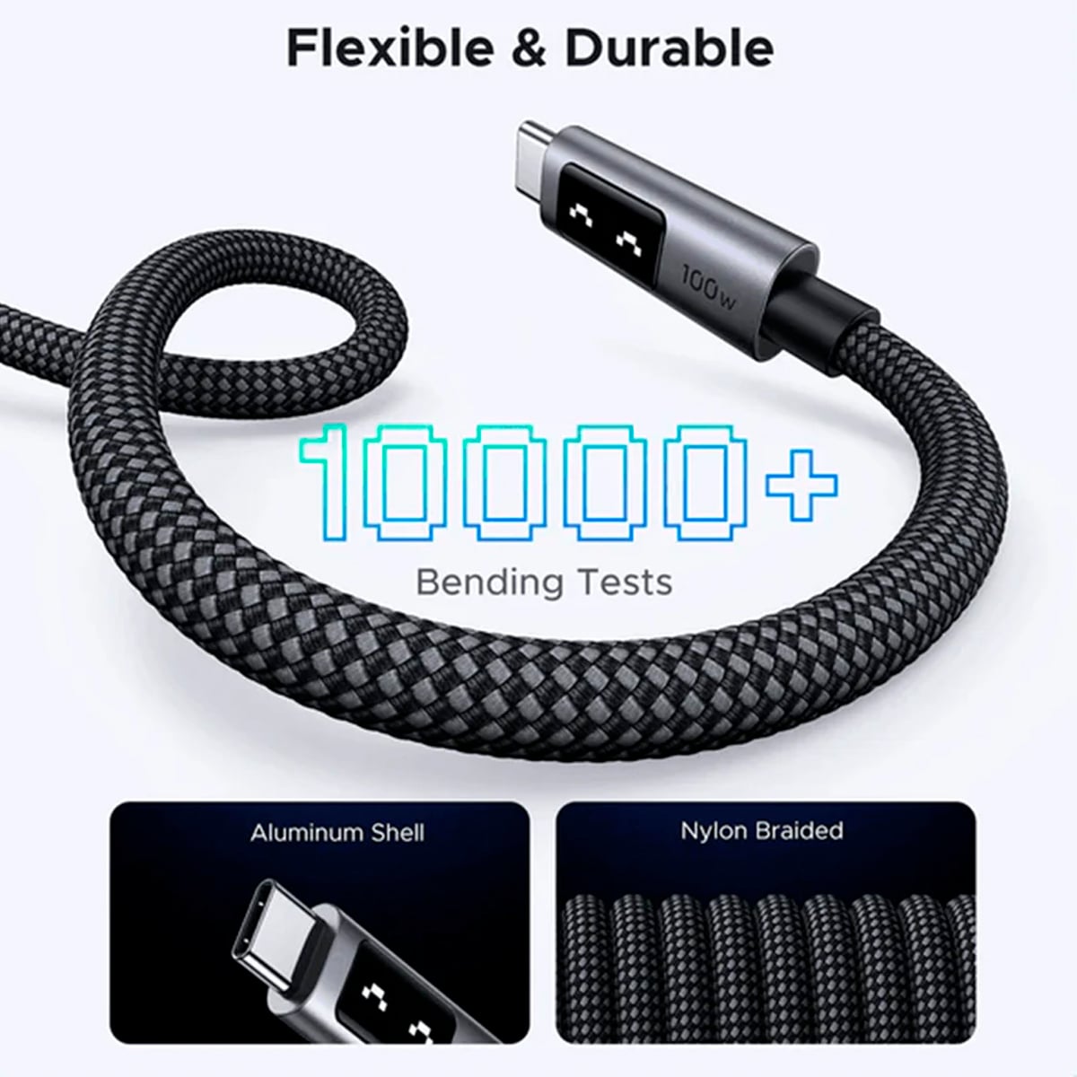 CABLE UGREEN USB-C A USB-C PD 100W 2M PARA IPHONE SAMSUNG - 3