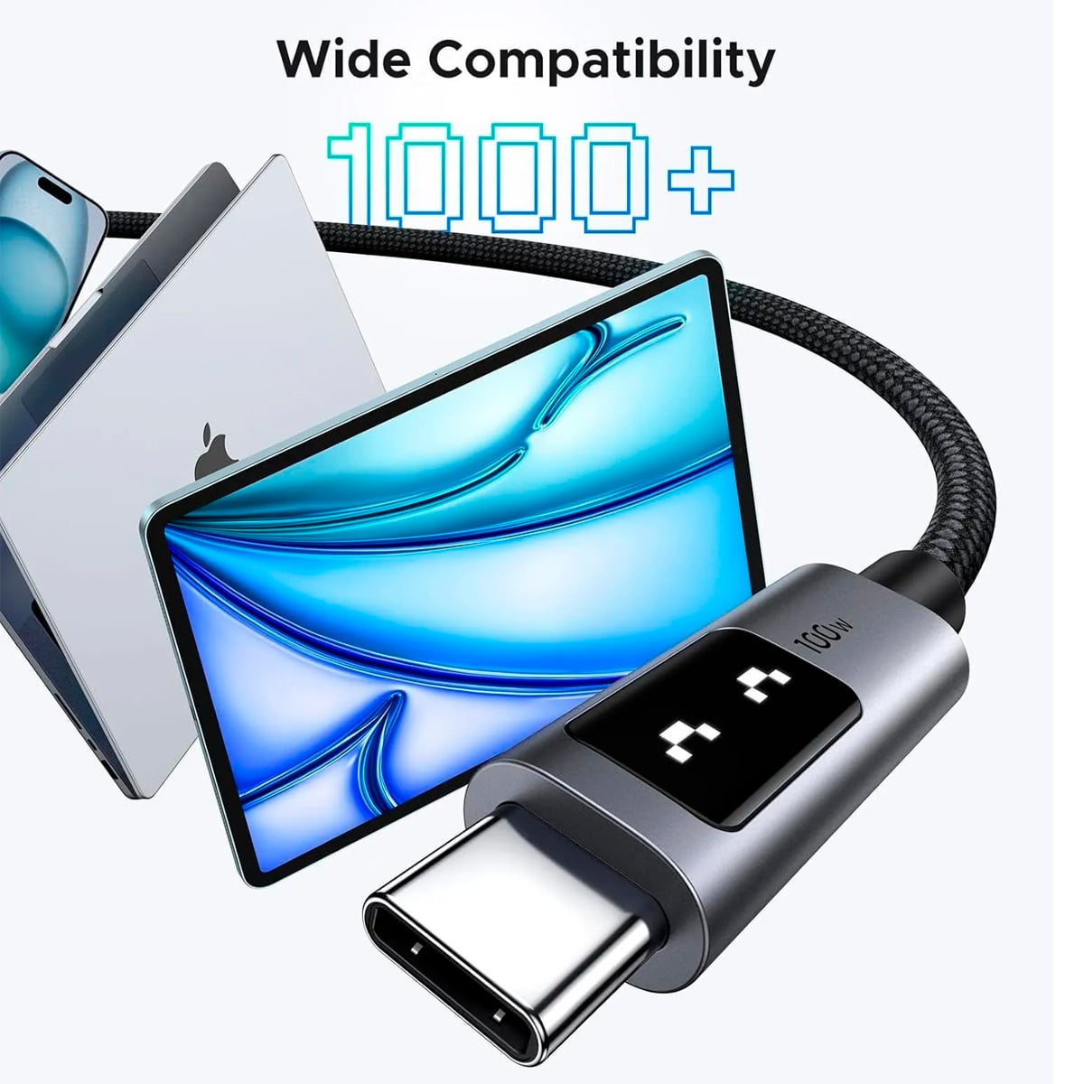 CABLE UGREEN USB-C A USB-C PD 100W 2M PARA IPHONE SAMSUNG - 5