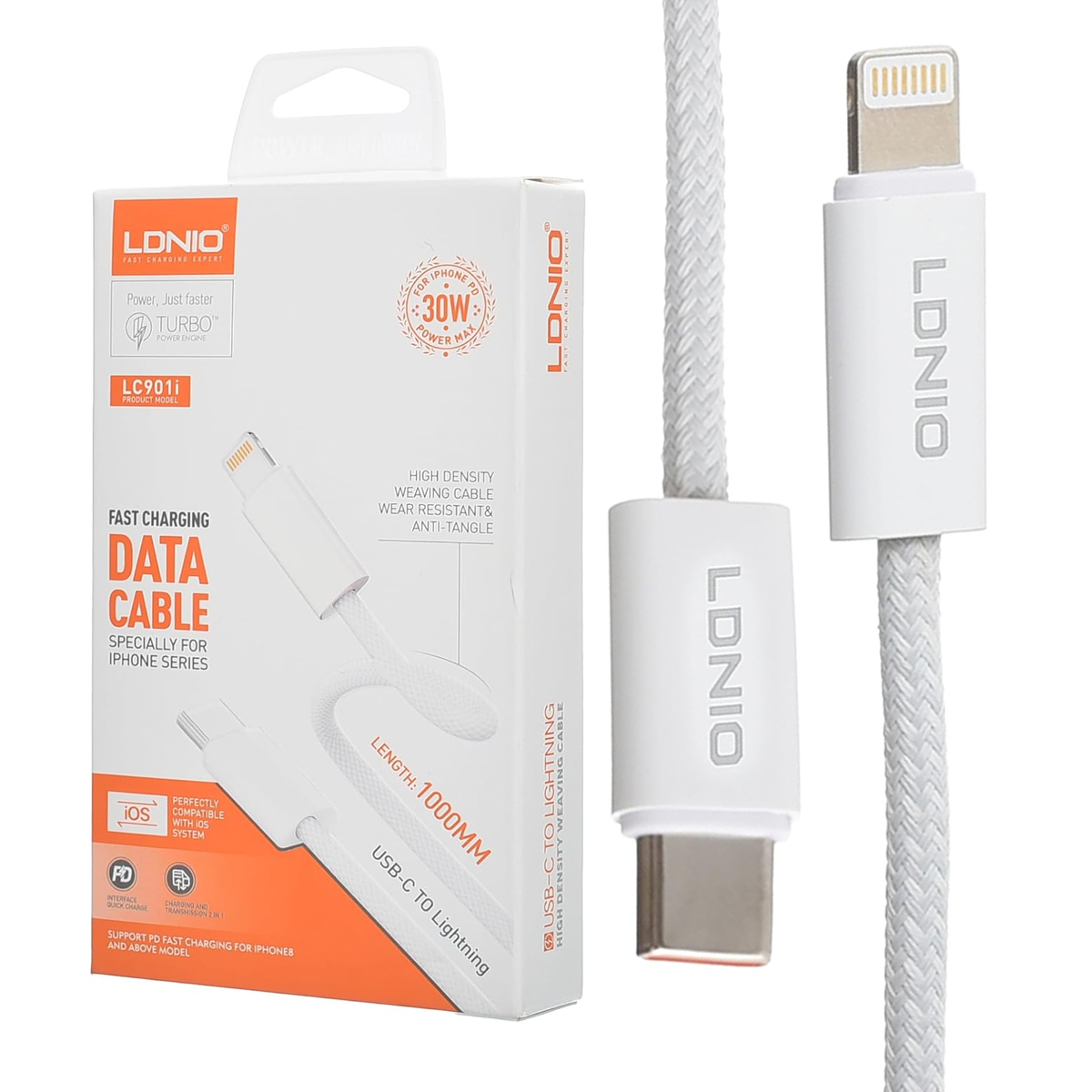 CABLE LDNIO LC901I TIPO-C A LIGHTNING DE 30W 1 METROS - 1