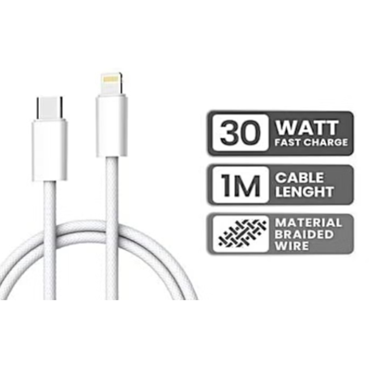 CABLE LDNIO LC901I TIPO-C A LIGHTNING DE 30W 1 METROS - 5