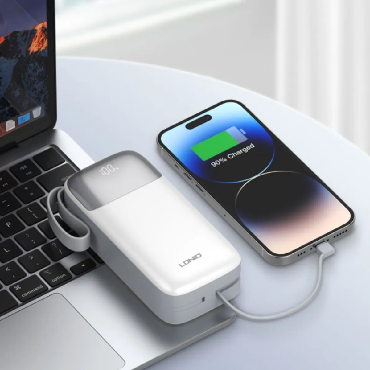 POWER BANK LDNIO PQ30 CARGA RÁPIDA 30000 MAH BLANCO - 2