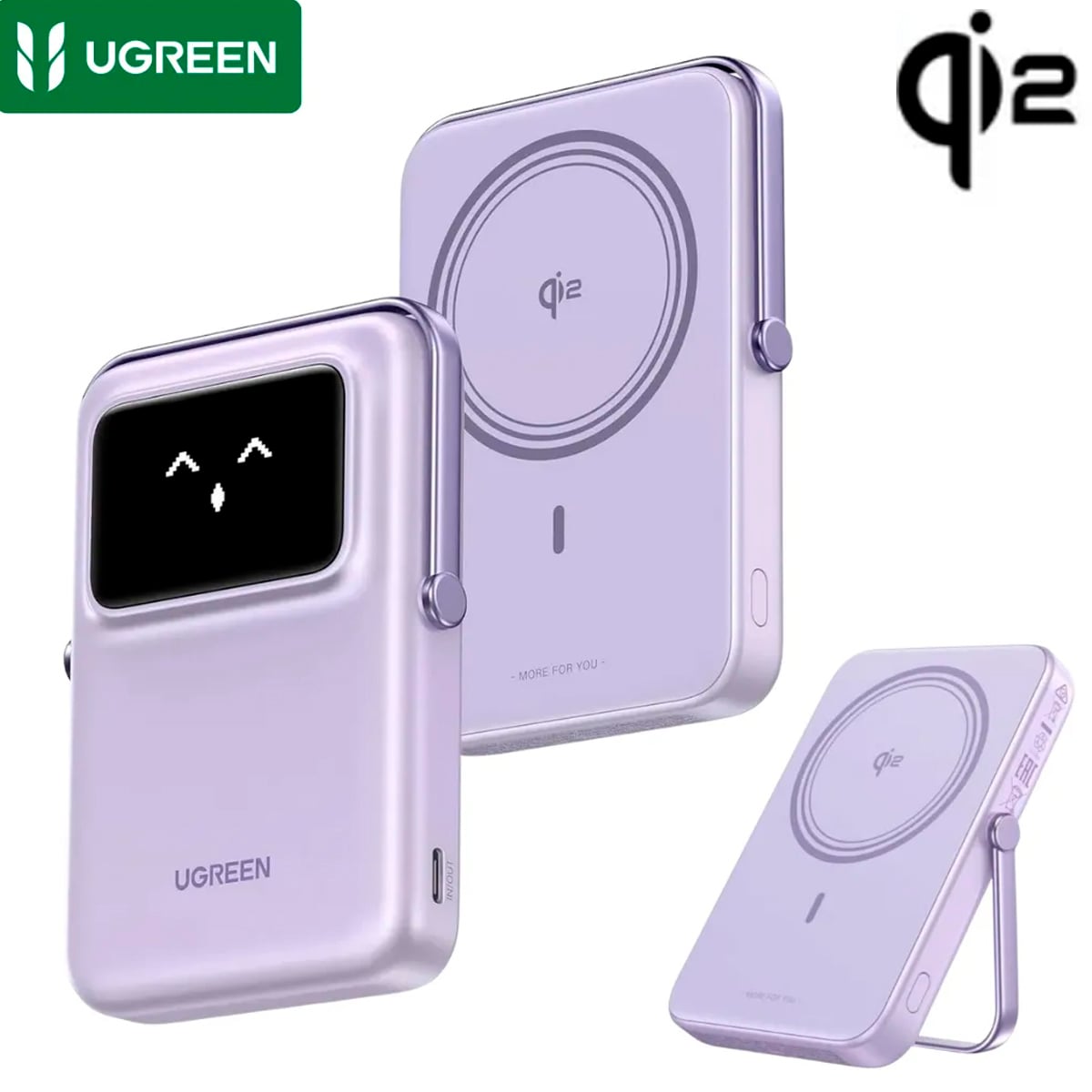 BATERÍA MAGNÉTICA EXTERNA UGREEN 10000 PB764 MAG-GO 20W QI2 (45337) LILA - 1