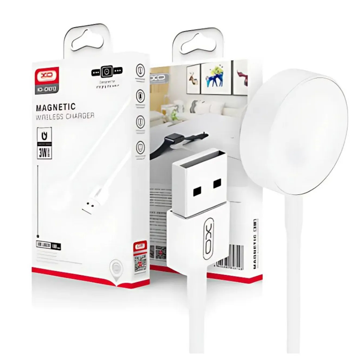 CARGADOR INALÁMBRICO MAGNÉTICO XO CX012 PARA RELOJ BLANCO - 2