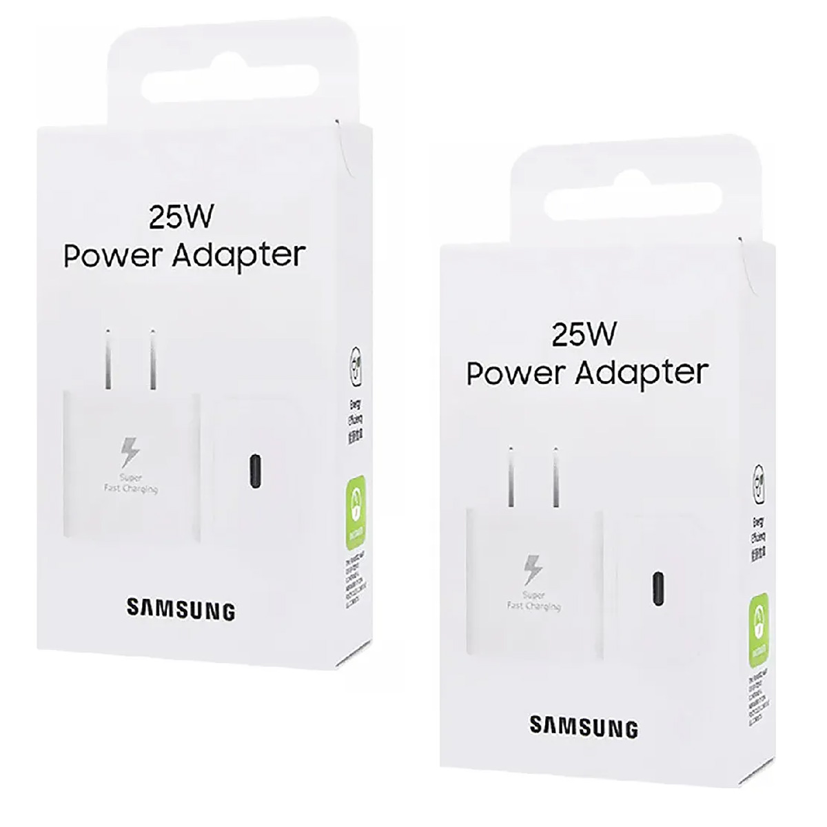 PACK X2 CARGADOR DE PARED 25W GAN SIN CABLE BLANCO - 1