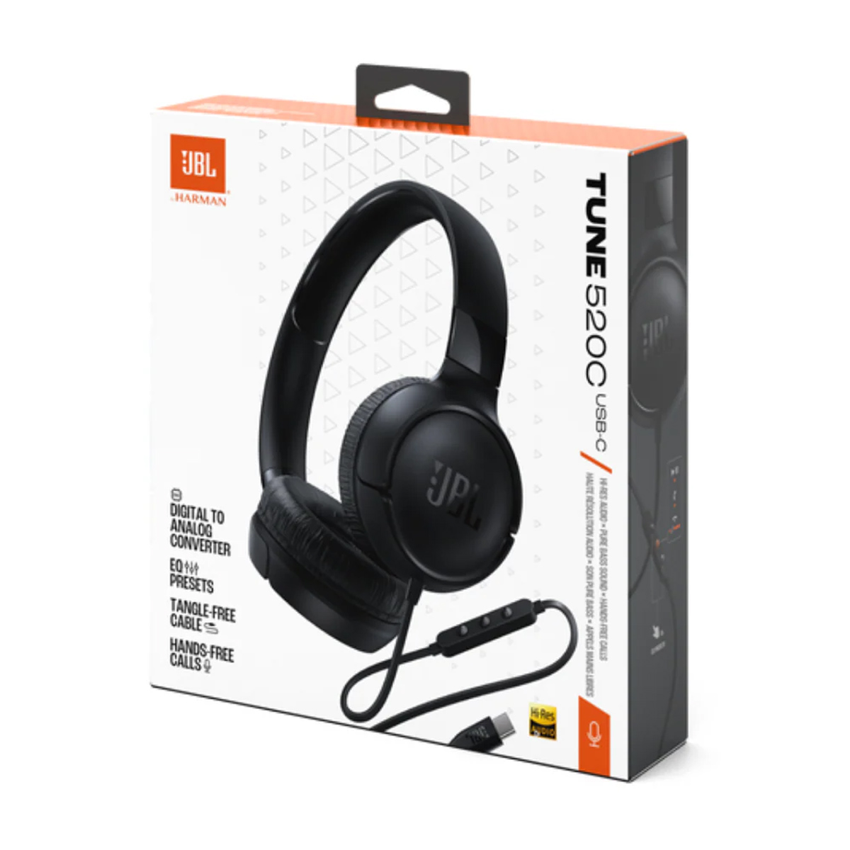 AUDIFONOS JBL TUNE 520C CON CONECTOR TIPO-C - NEGRO - 3