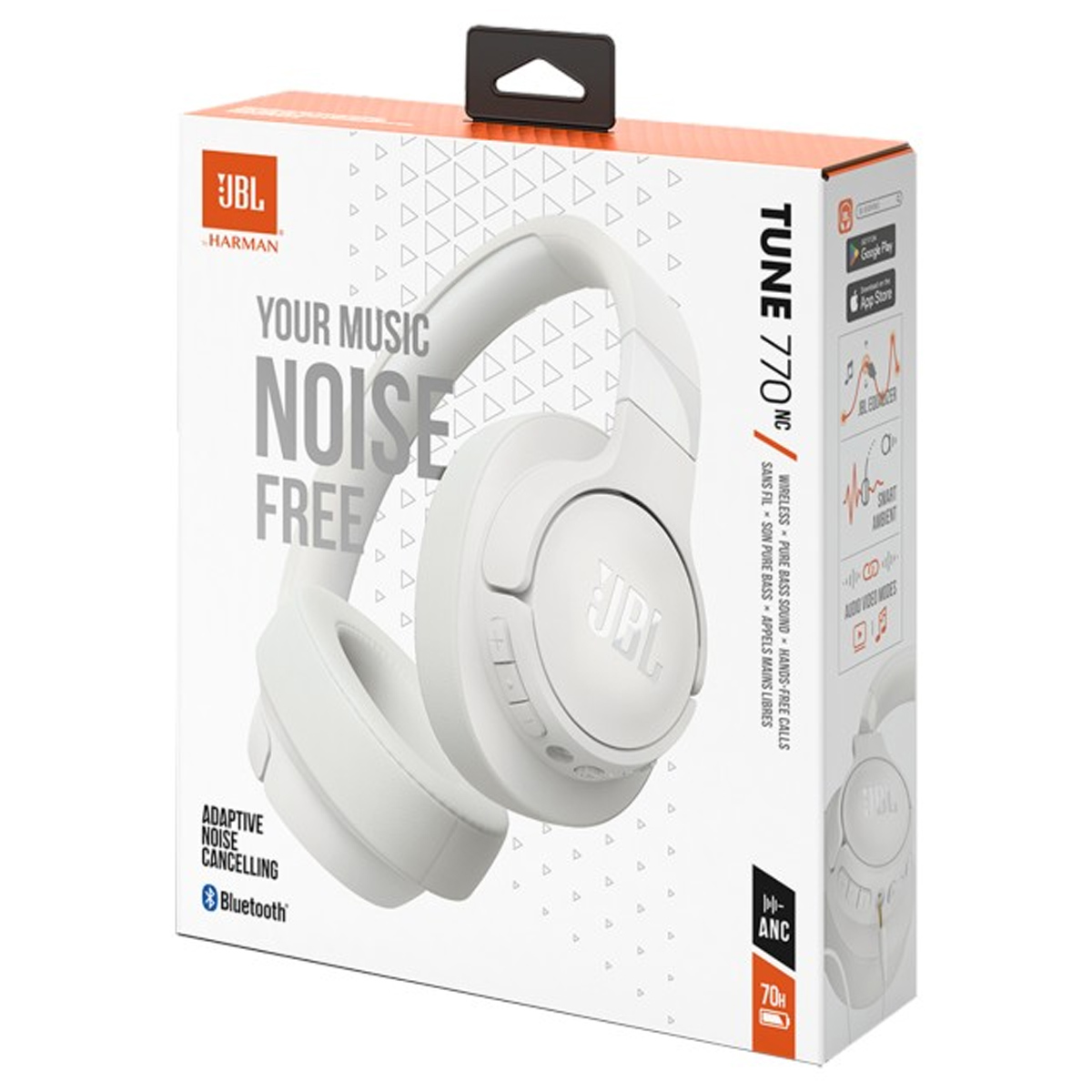 AUDÍFONOS BLUETOOTH JBL TUNE 770BT NC 70 HORAS - BLANCO - 1