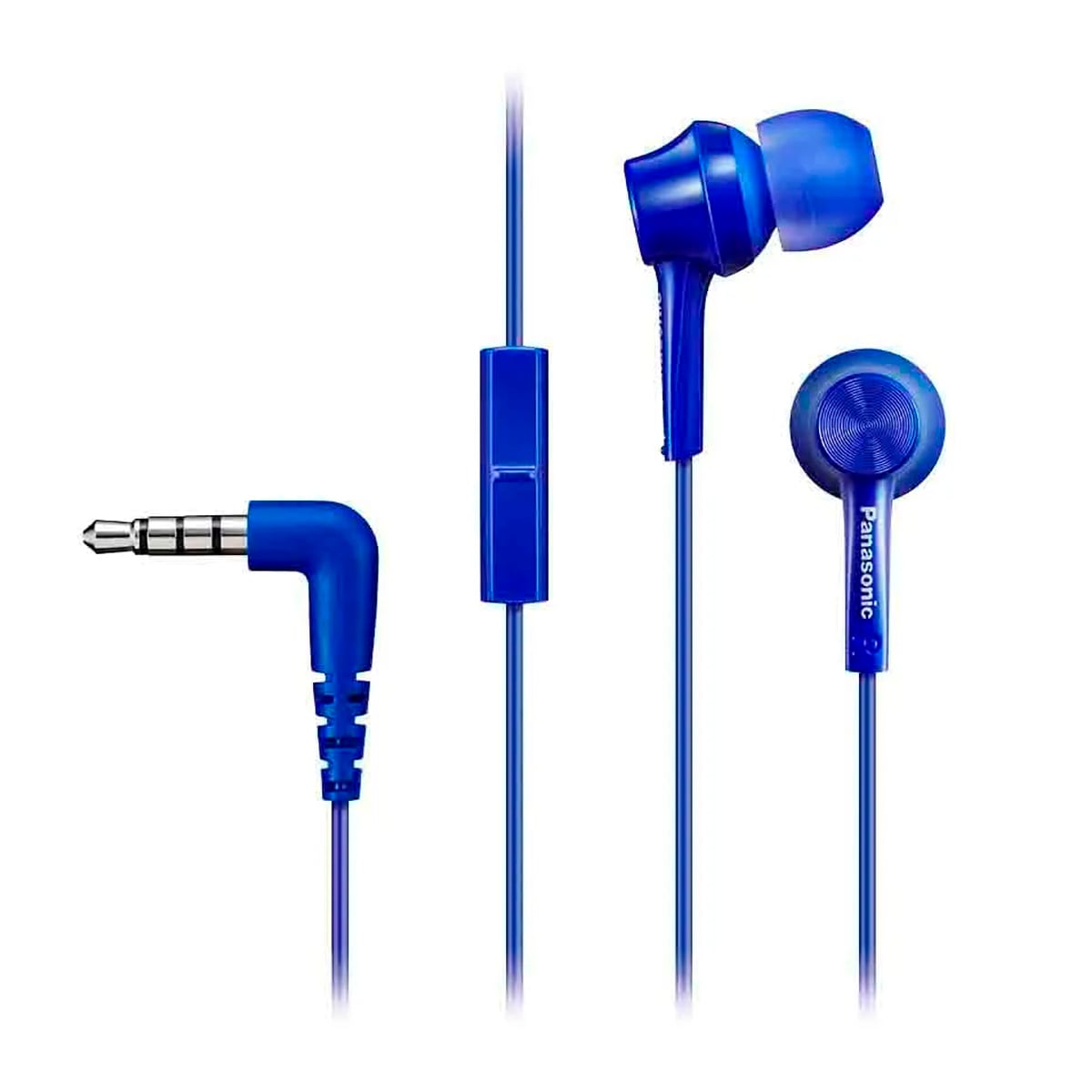 AUDÍFONOS PANASONIC RP-TCM115 CON MICRÓFONO AZUL - 1