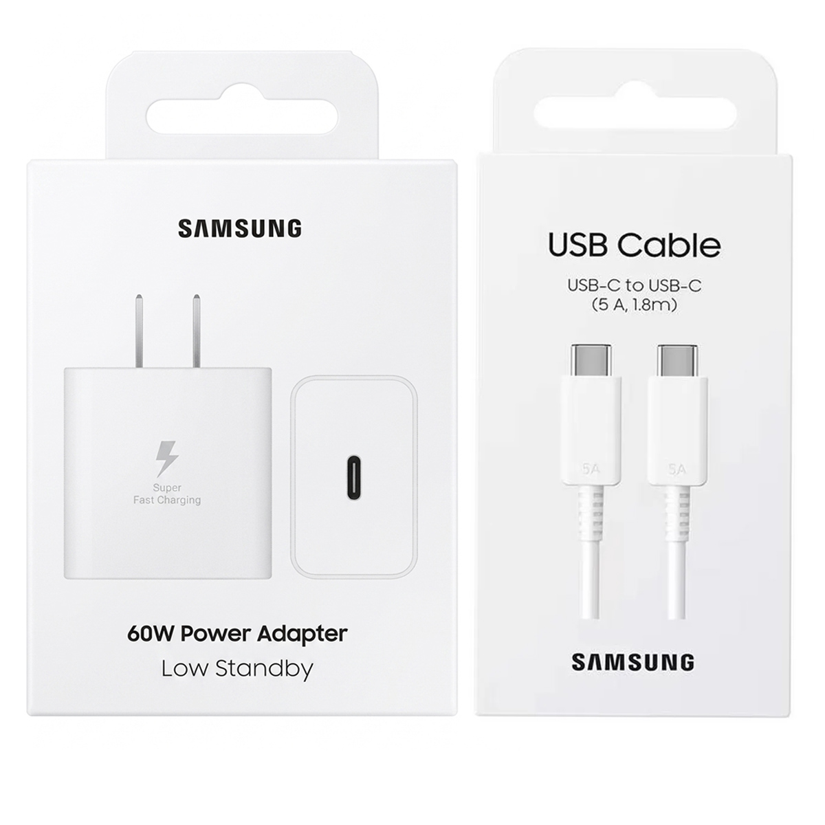 CARGADOR SAMSUNG 60W CON CABLE 1.8M TIPO C BLANCO - 1