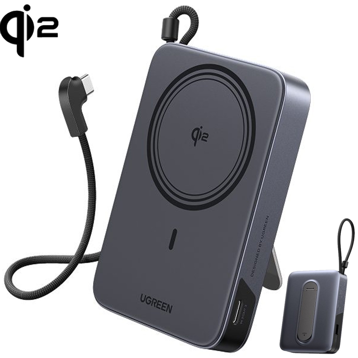 UGREEN POWER BANK PB568 10000MAH QI2 15W, 65176B - NEGRO - 1