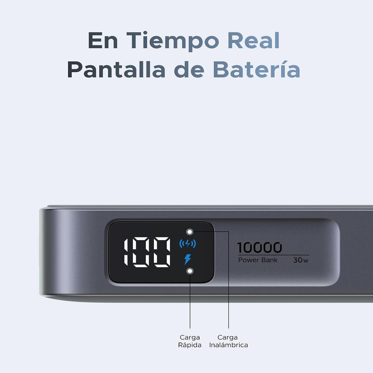 POWER BANK UGREEN PB773 MAGFLOW 10000MAH QI2 25W INALÁMBRICO - NEGRO - 4