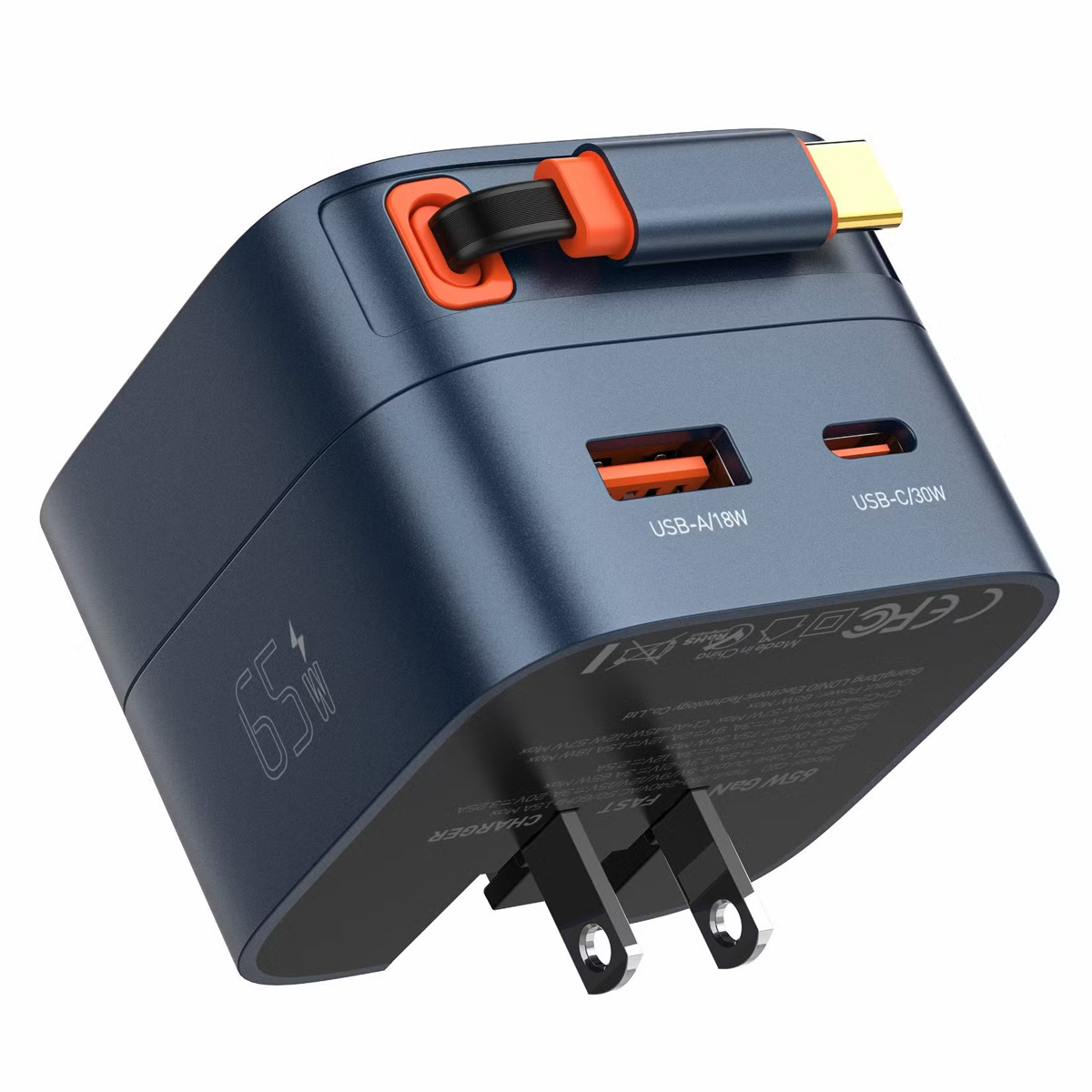 CARGADOR LDNIO Q10 45W CON CABLE USB-C INTEGRADO PARA ANDROID, LAPTOP MACBOOK, OTROS - 2