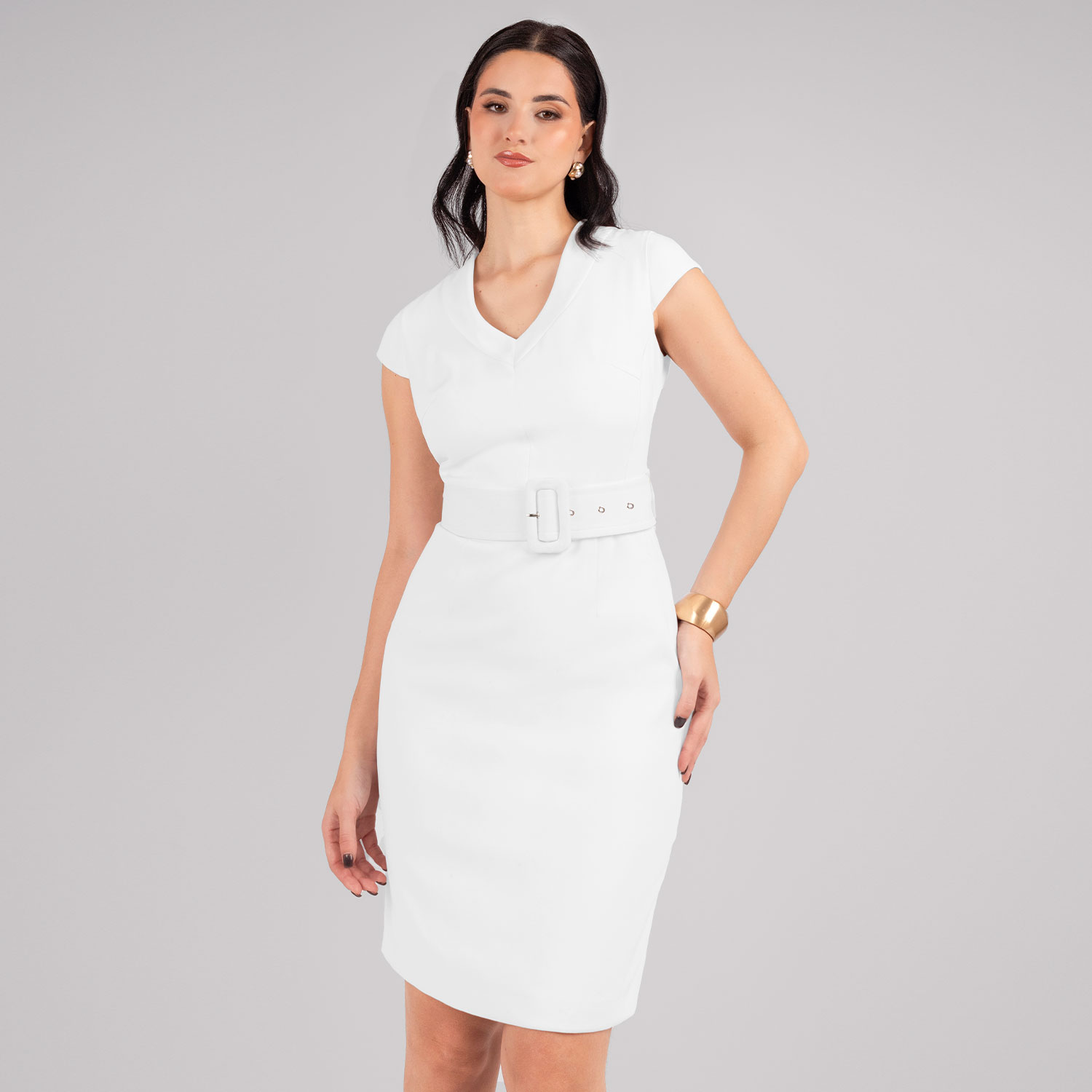 VESTIDO SASTRE CON CINTURON MUJER - 2