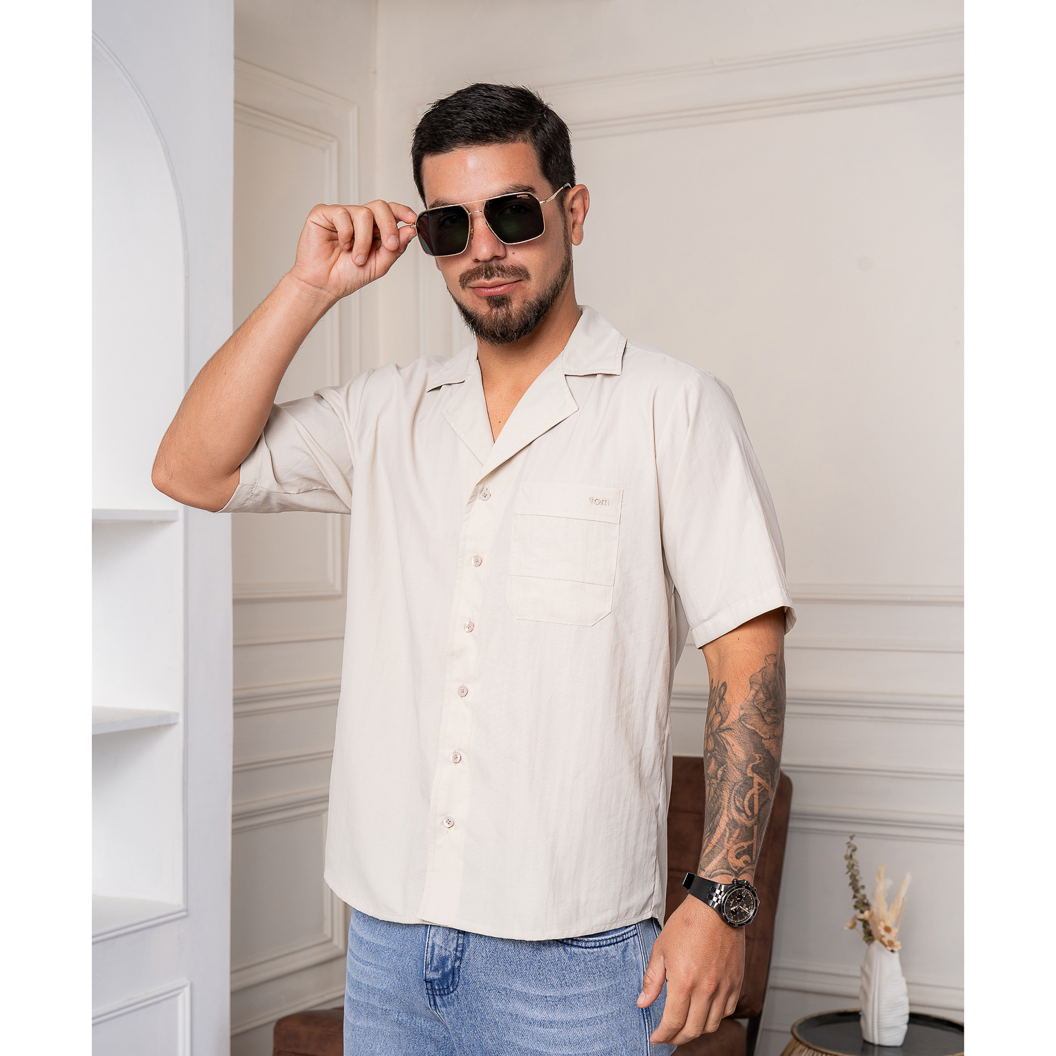 CAMISA MANGA CORTA CASUAL DE HOMBRE - 1