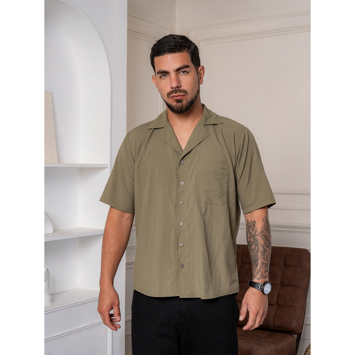 CAMISA MANGA CORTA CASUAL DE HOMBRE - 1