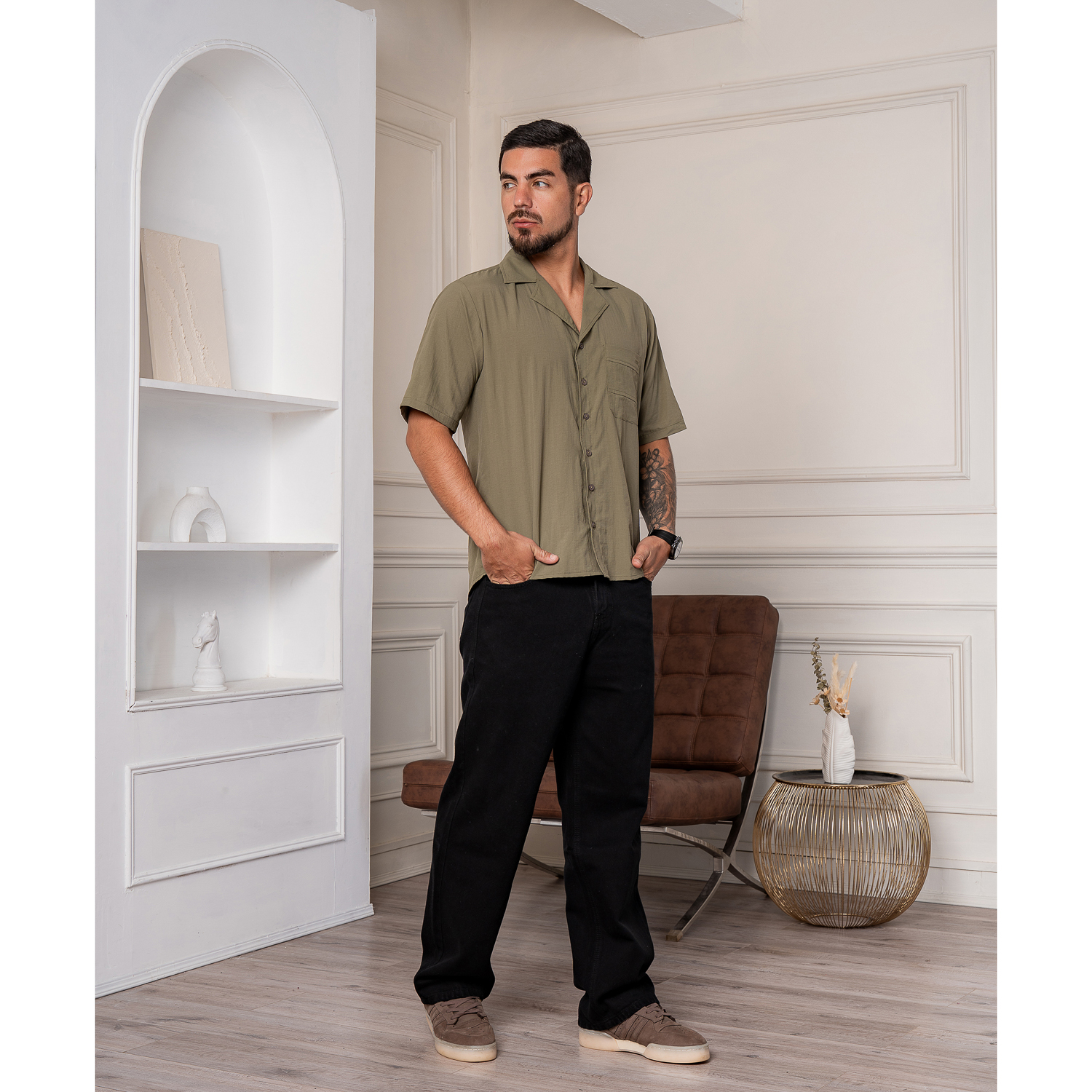 CAMISA MANGA CORTA CASUAL DE HOMBRE - 3
