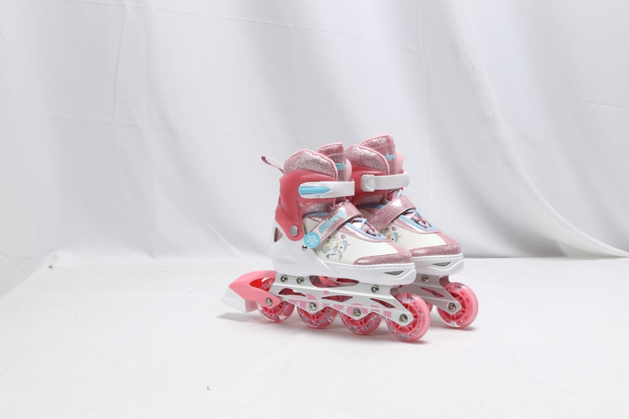 PATINES LINEALES 4 RUEDAS AJUSTABLES CORAL TALLA S 31-34 - 1