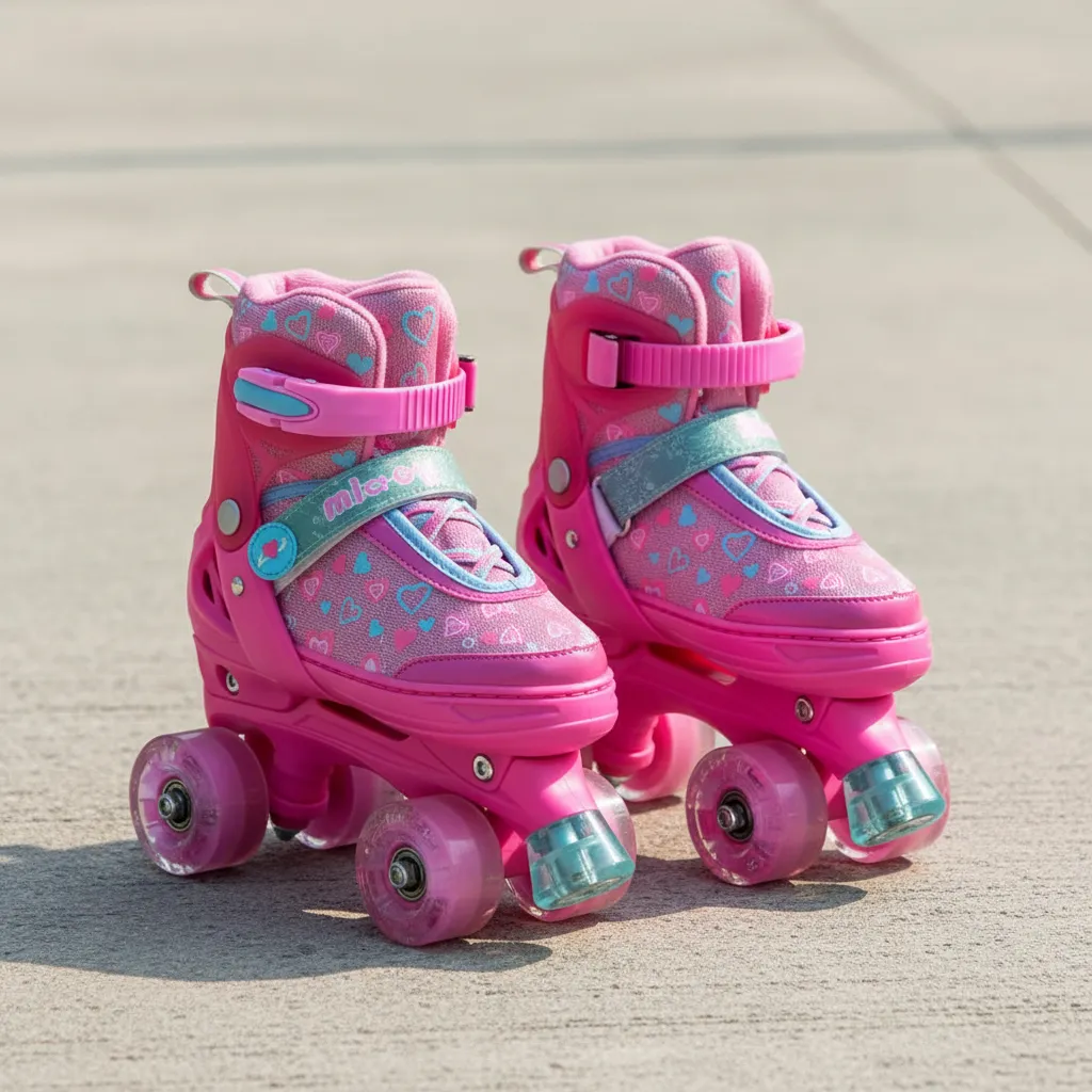 PATINES 4 RUEDAS AJUSTABLES ROSADO TALLA S 31-34 - 1
