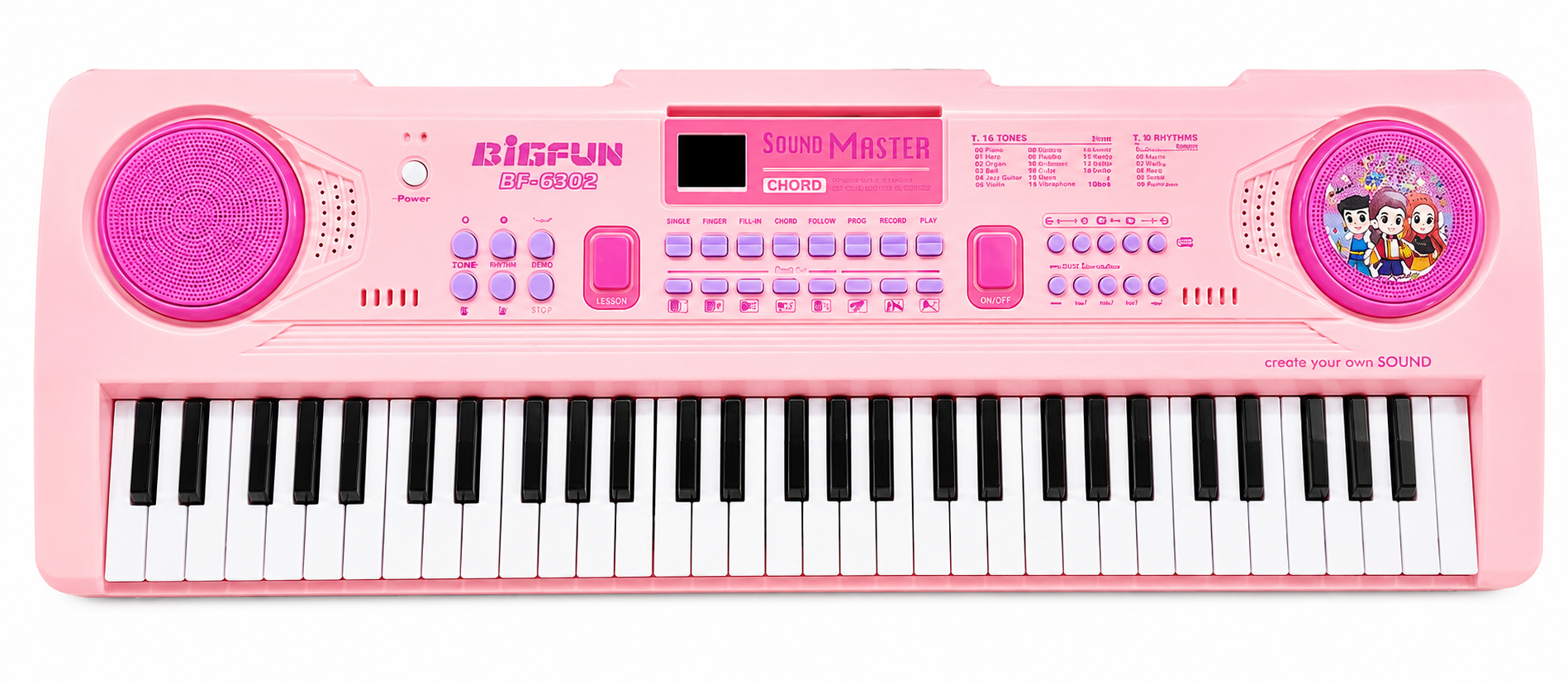 ORGANO MUSICAL INFANTIL ROSADO 61 TECLAS CON USB ,BLUETOOHT Y MICROFONO - 1