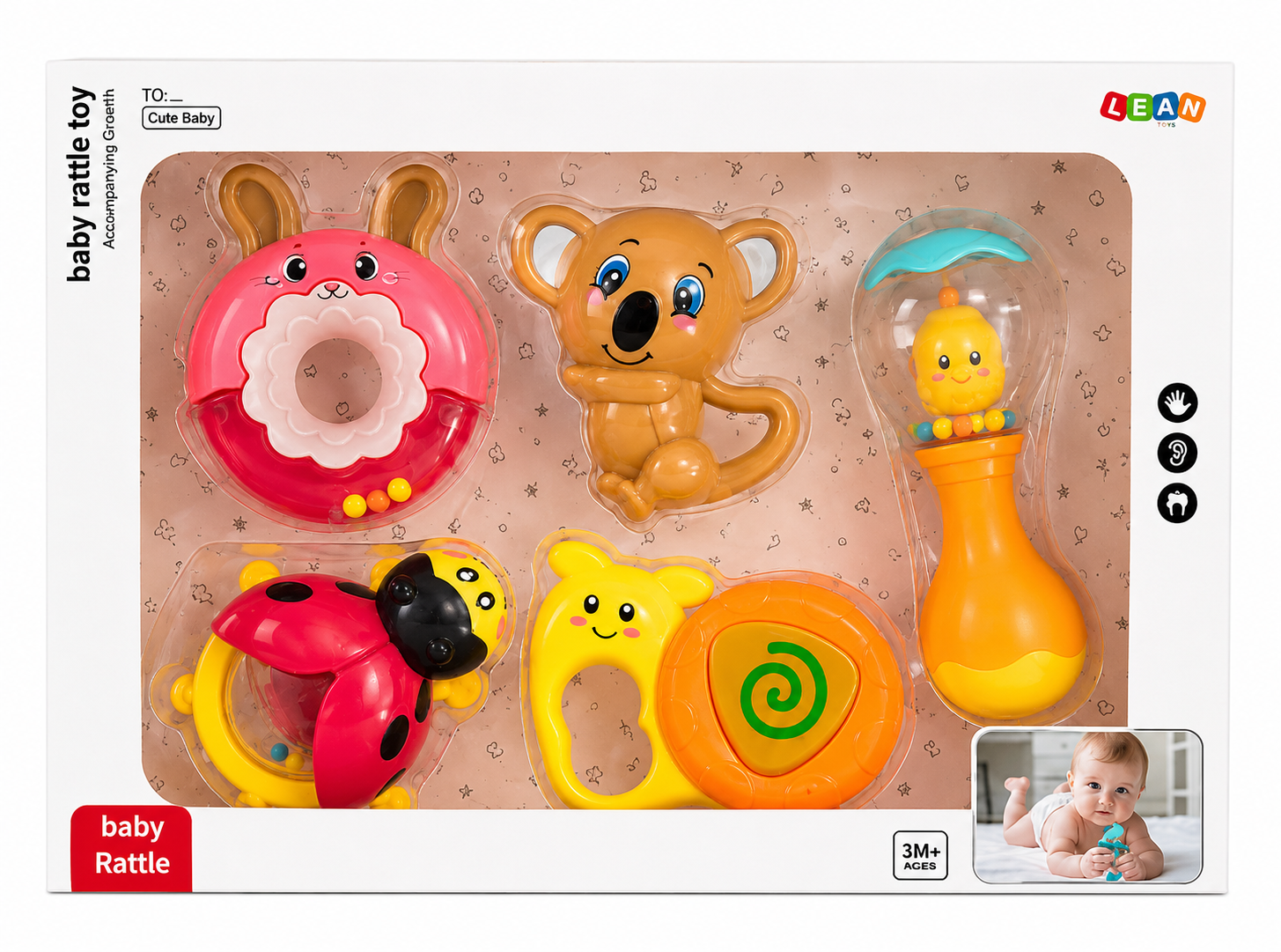 SET DE SONAJEROS PARA BEBES 6 PIEZAS SET DE SONAJEROS PARA BEBÉ 6 PIEZAS - 1
