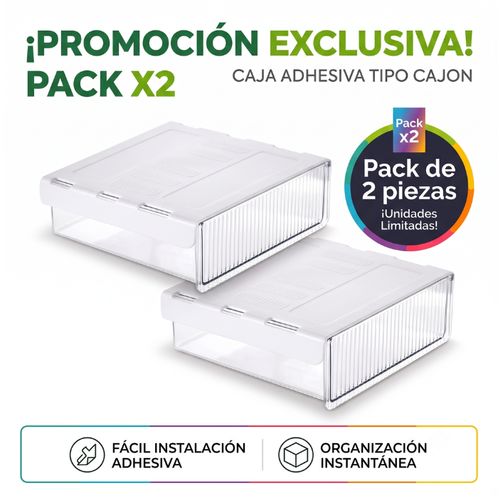 PACK DE 2 CAJAS ADHESIVAS TIPO CAJON - 1