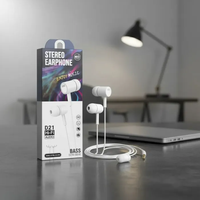 AURICULAR CON CABLE DE 3,5 MM CON MICROFONO - 2