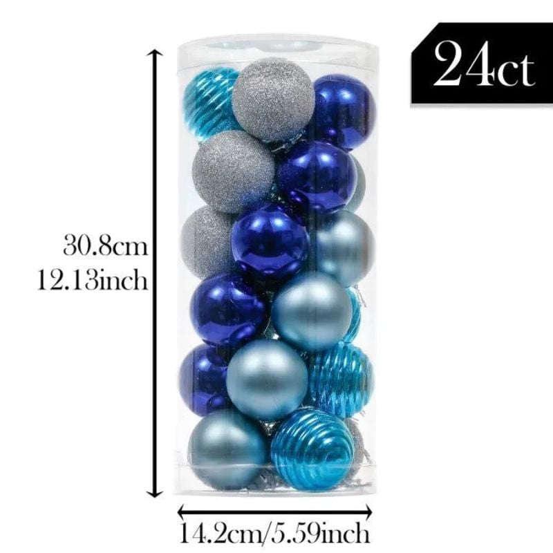 ESFERAS DE NAVIDAD 24 UNIDADES 4 CM COLOR AZUL - 1