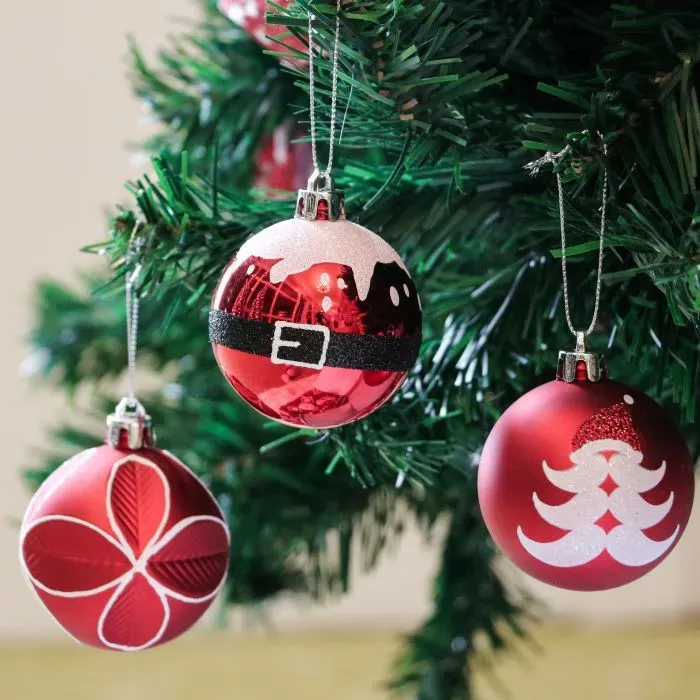ESFERAS DE NAVIDAD ROJAS 9 UNDADES 6 CM - 2