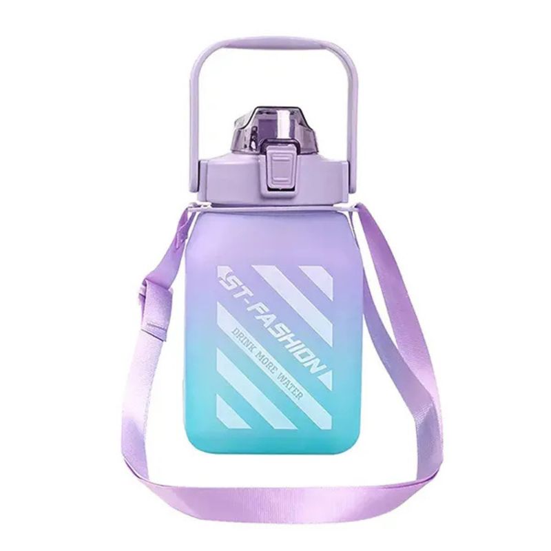 TOMATODO BALDE CUADRADO 1500ML CON STICKER 3D Y 2D MORADO - 1