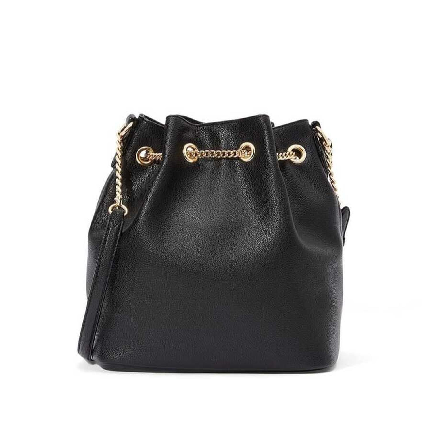 BOLSO VICTORIAS SECRET TIPO CUBO NEGRO CON DORADO - 2