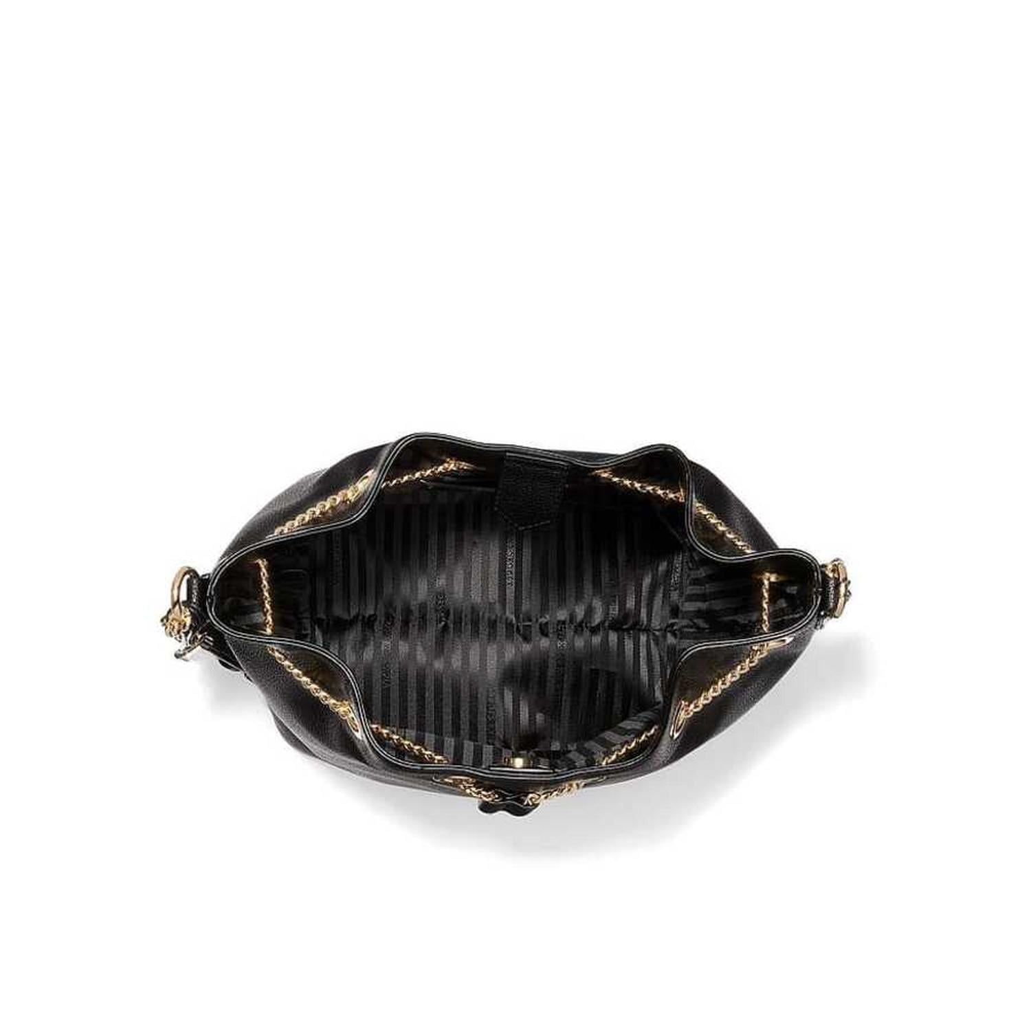 BOLSO VICTORIAS SECRET TIPO CUBO NEGRO CON DORADO - 3