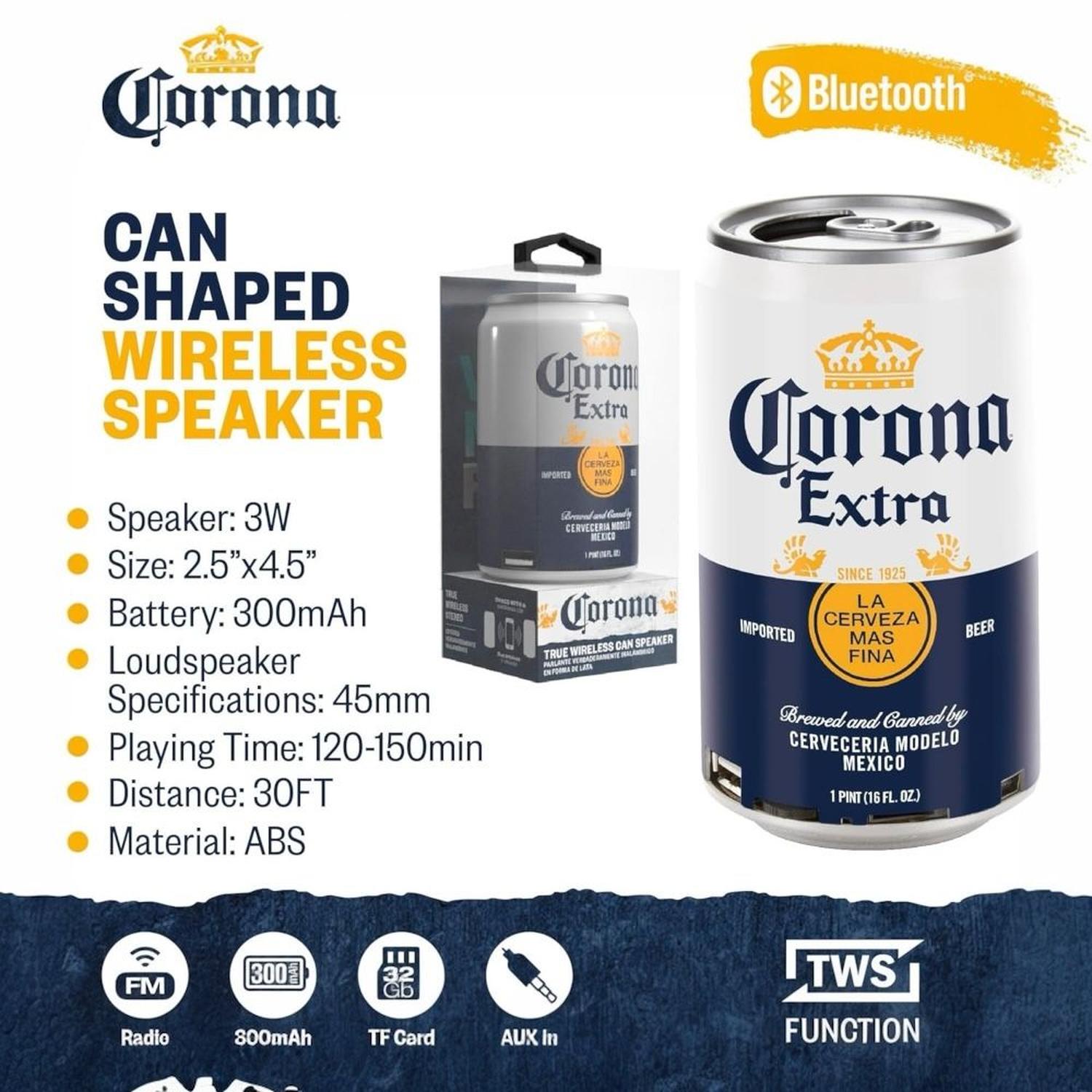 PARLANTE PORTÁTIL BLUETOOTH EN FORMA DE LATA CORONA EXTRA - 2