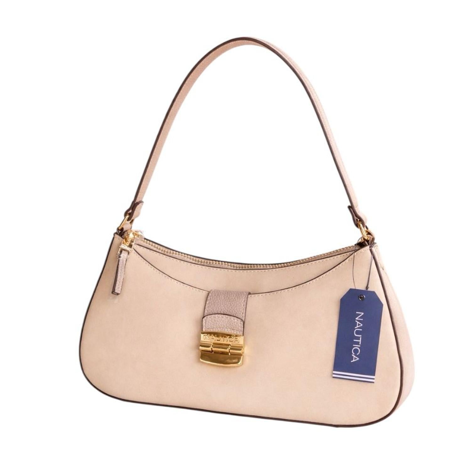 CARTERA NAUTICA SHOULDER BAG BEIGE CON DORADO - 1