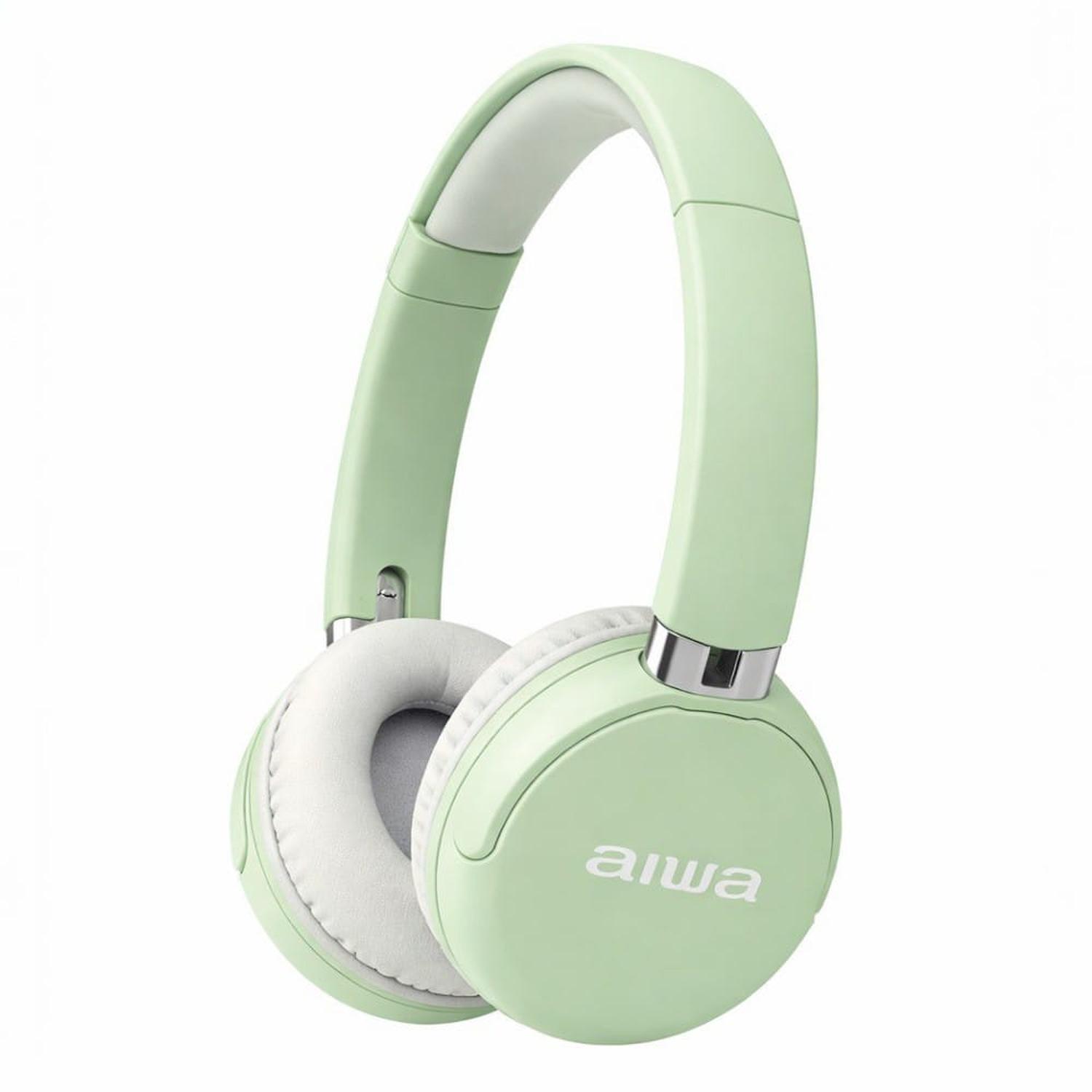 AUDÍFONOS BLUETOOTH AIWA VERDE AGUA DE ADULTO - 3