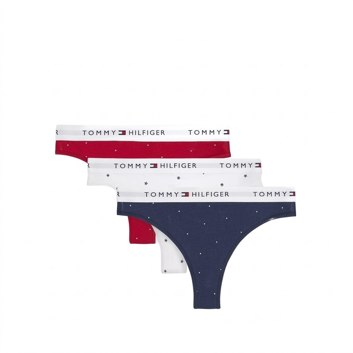 PACK X3 TANGA ALGODÓN MUJER TOMMY HILFIGER MULTICOLOR TANGA TRUSA CLÁSICOS CON LOGO TOMMY - 1