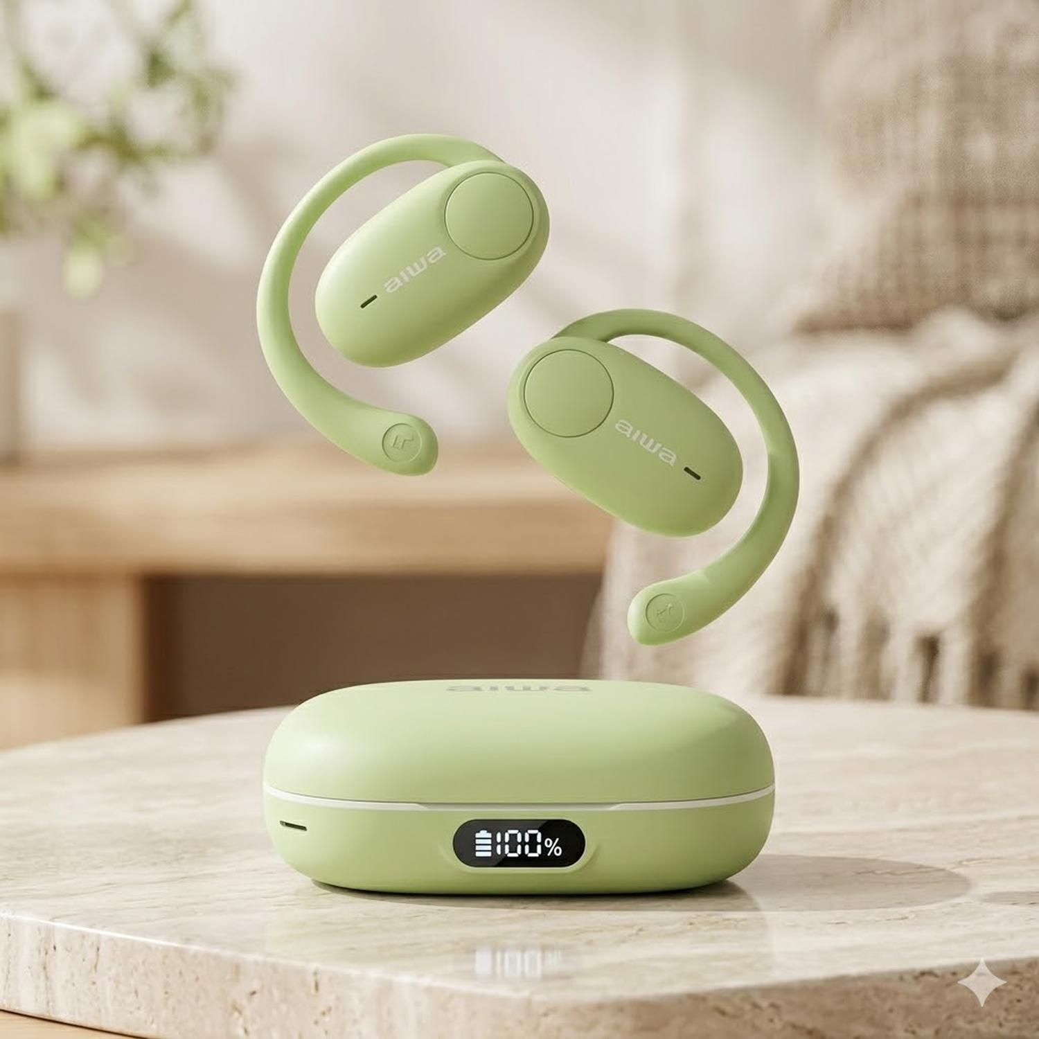 AUDIFONOS BLUETOOTH AIWA INALAMBRICOS ABIERTOS VERDE - 2
