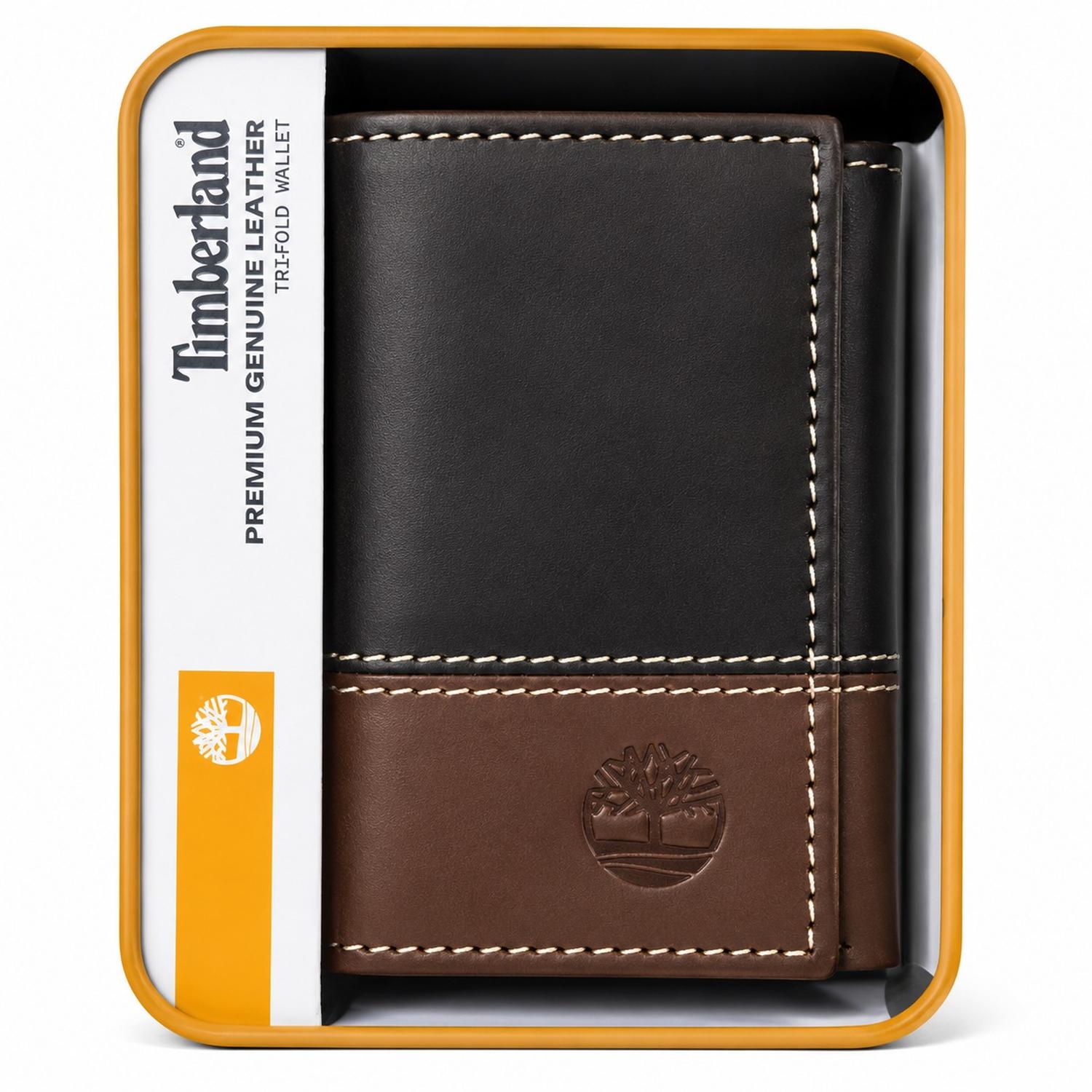 BILLETERA TIMBERLAND HOMBRE CUERO MARRON CON NEGRO - 1
